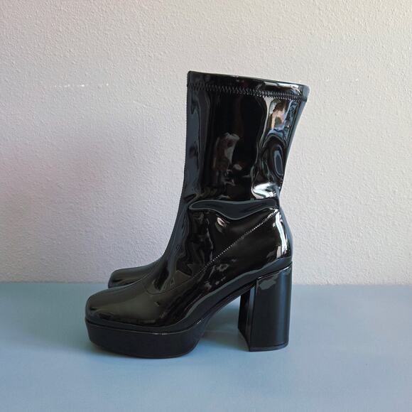 Dream Pairs Women's Y2K Square Toe Platform Mid-calf Boots Chunky Gogo Ankle - Picture 3 of 10